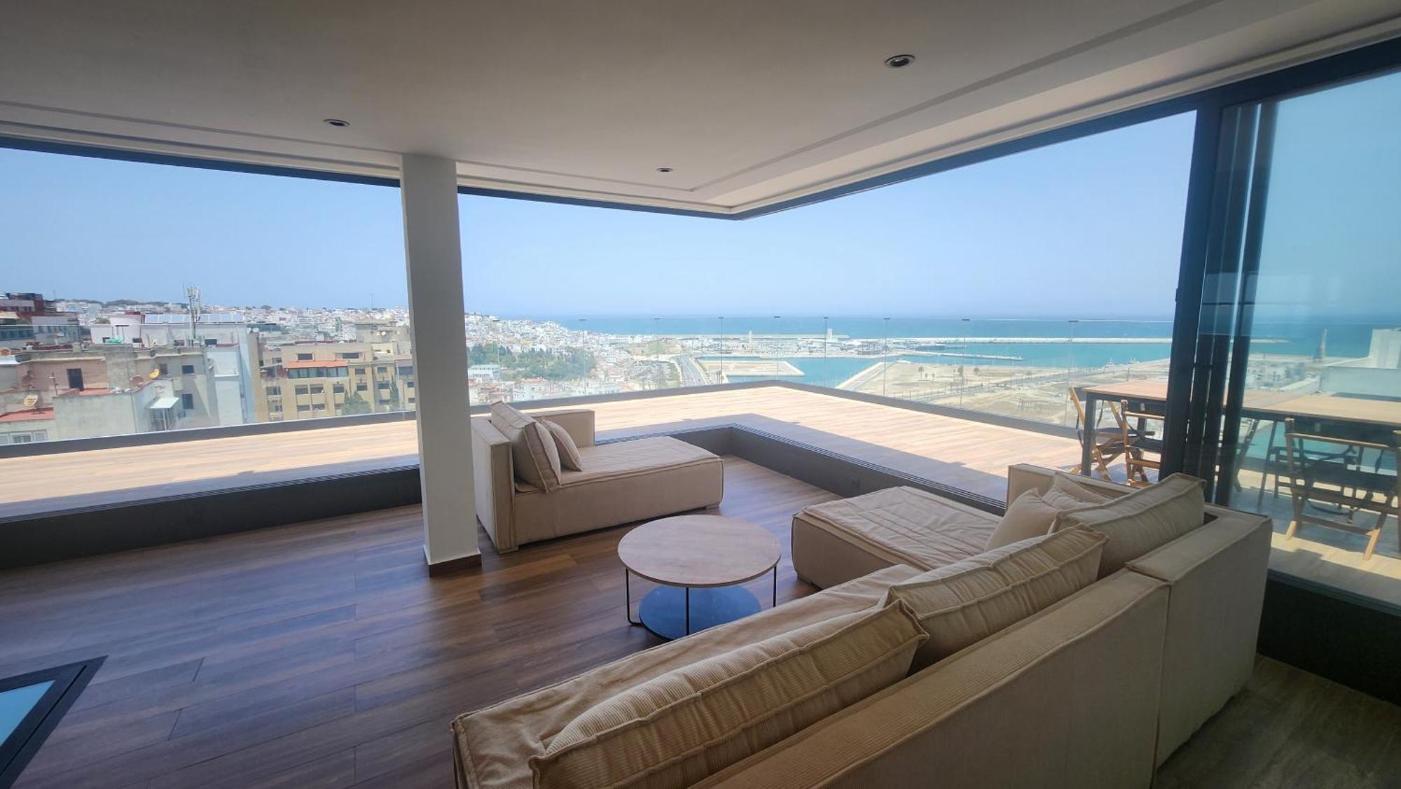 Magnifique Penthouse 160M2 Terrasse 90M2 Vue Mer Tânger Exterior foto