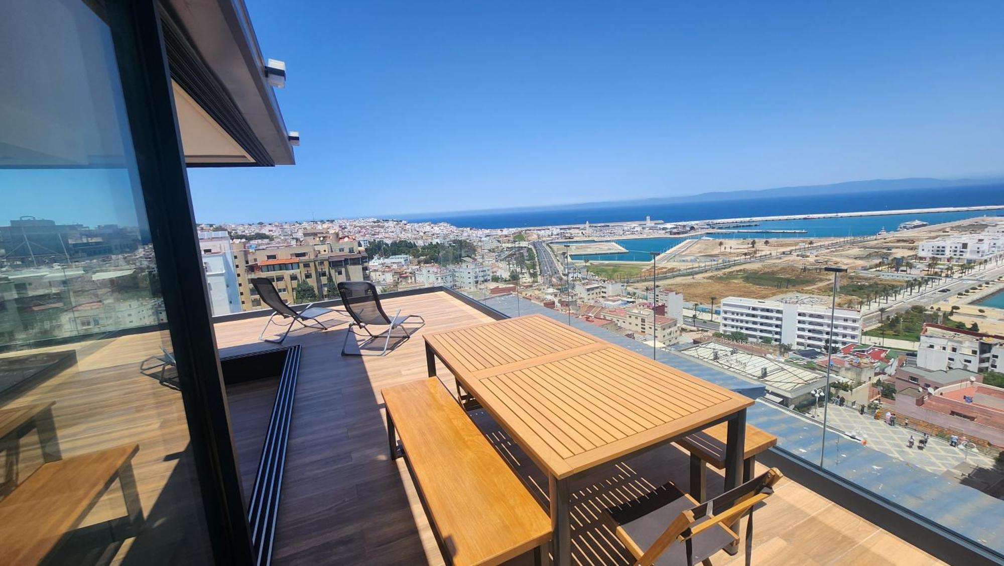 Magnifique Penthouse 160M2 Terrasse 90M2 Vue Mer Tânger Exterior foto