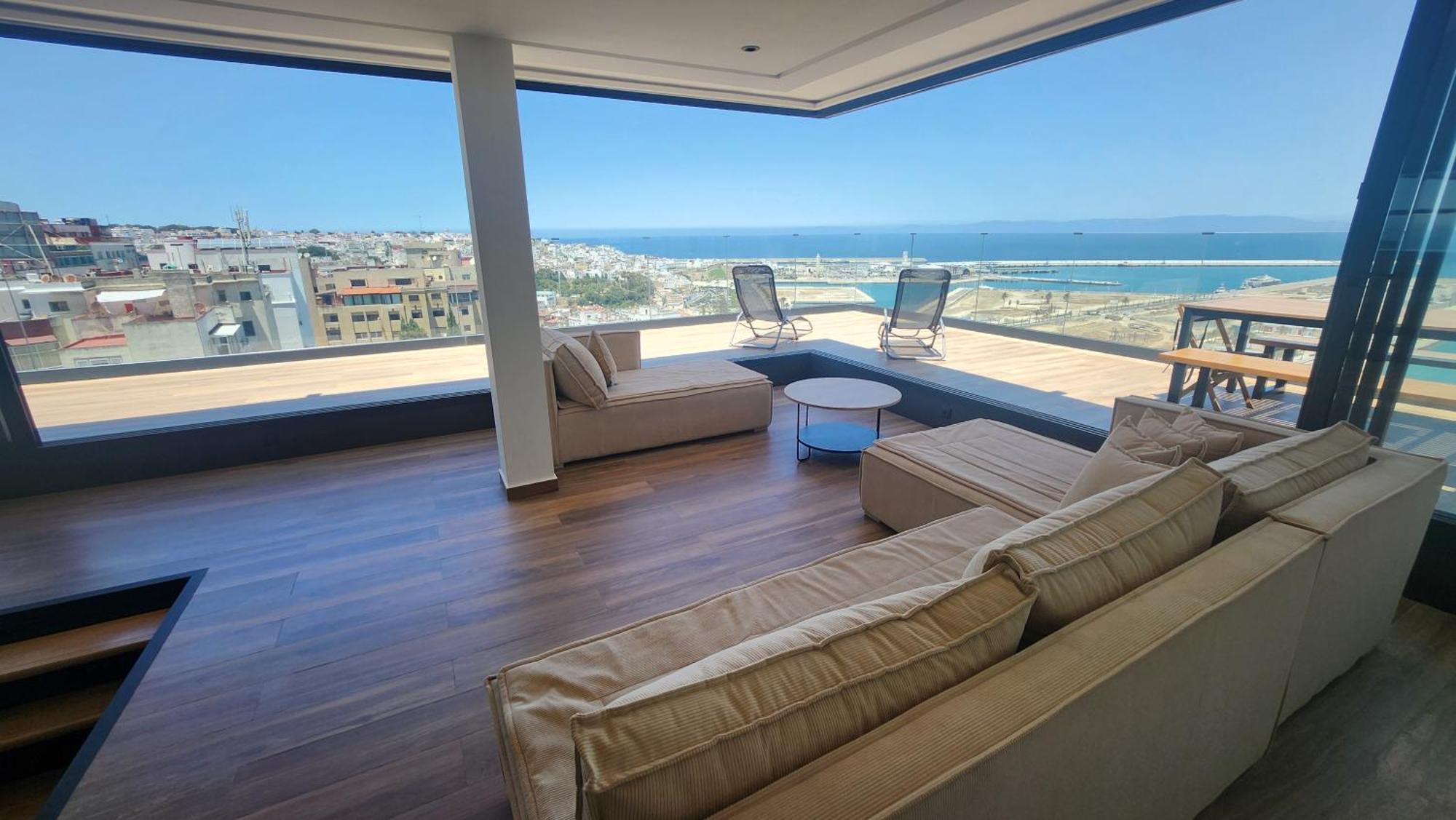Magnifique Penthouse 160M2 Terrasse 90M2 Vue Mer Tânger Exterior foto